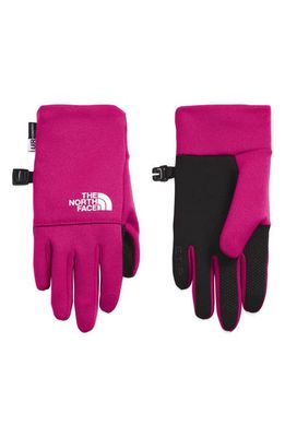 The North Face Kids' Recycled Polyester Etip Gloves in Fuschia Pink