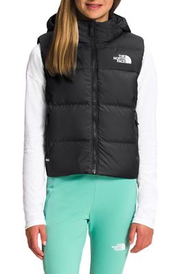 The North Face Kids' Reversible 600 Fill Power Down Hooded Vest in Tnf Black