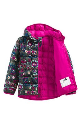 The North Face Kids' Thermoball Eco Hooded Jacket in Thyme Tnf Forest Floral Print