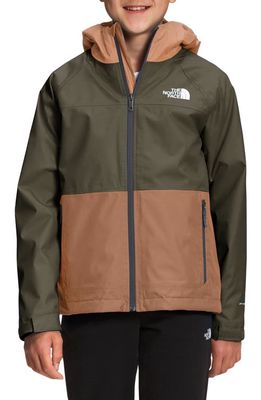 The North Face Kids' Vortex Triclimate Water & Wind Resistant Hooded Jacket in New Taupe Green