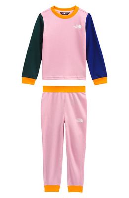 The North Face Kids' Waffle Knit Base Layer Recycled Polyester Top & Leggings Set in Cameo Pink