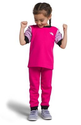 The North Face Kids' Waffle Knit Base Layer Recycled Polyester Top & Leggings Set in Mr. Pink
