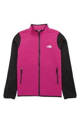 The North Face Kids' Water-Repellent Hybrid Full-Zip Jacket in Fuschia Pink