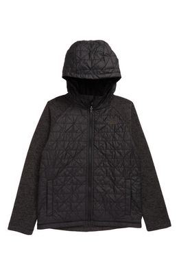 The North Face Kids' Water Resistant Quilted Sweater Fleece Hoodie in Tnf Black
