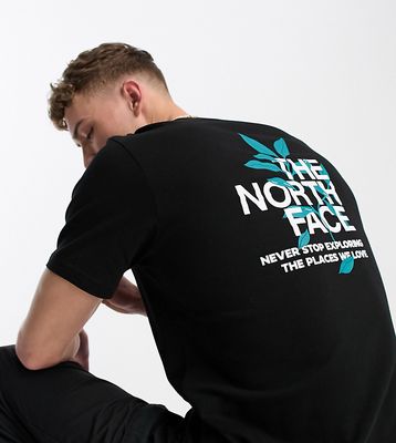 The North Face Leaves Graphic back print T-shirt in black Exclusive to ASOS