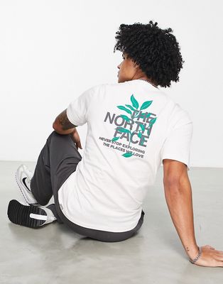 The North Face leaves graphic T-shirt in gray - Exclusive to ASOS-White