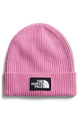 The North Face Logo Box Cuffed Beanie in Orchid Pink