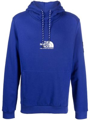 The North Face logo-embroidered cotton hoodie - Blue