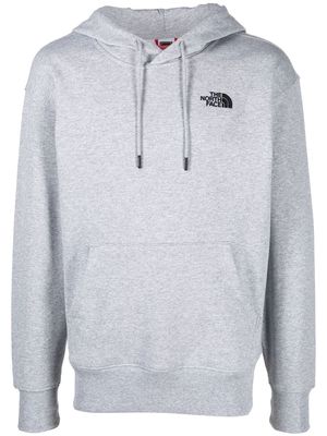 The North Face logo-embroidered drawstring hoodie - Grey