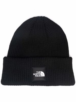 The North Face logo-patch knitted beanie - Black