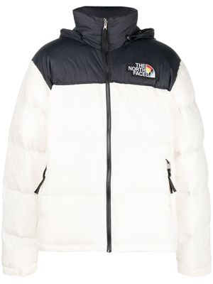 The North Face logo-patch two-tone padded jacket - White