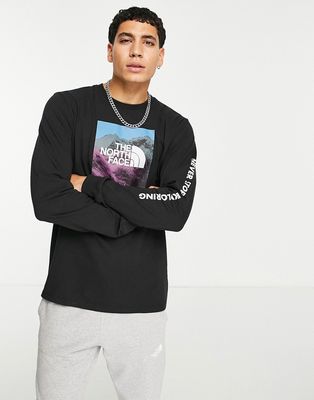 The North Face Logo Play long sleeve t-shirt in black