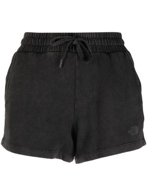 The North Face logo-print cotton track shorts - Black