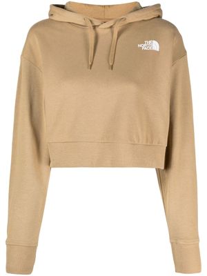 The North Face logo-print cropped hoodie - Neutrals