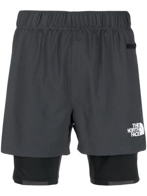 The North Face logo-print layered performance shorts - Grey