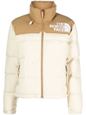 The North Face logo-print puffer jacket - Neutrals