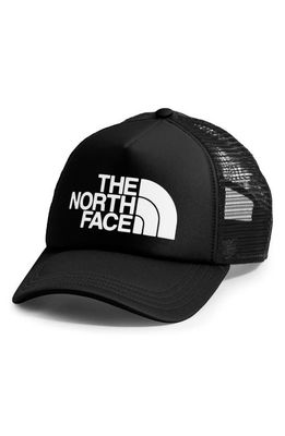 The North Face Logo Trucker Hat in Black/Tnf White