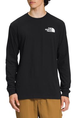 The North Face Men's Long Sleeve Box Logo Tee in Black/White