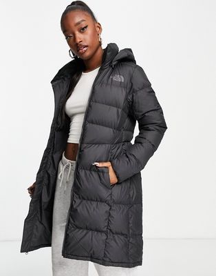 The North Face Metropolis hooded down parka coat in black