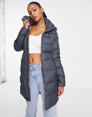 The North Face Metropolis hooded down parka coat in gray