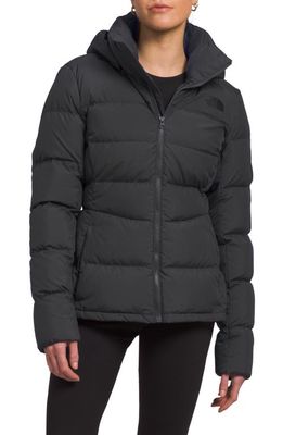 The North Face Metropolis Water Repellent 550 Fill Power Down Hooded Parka in Asphalt Grey