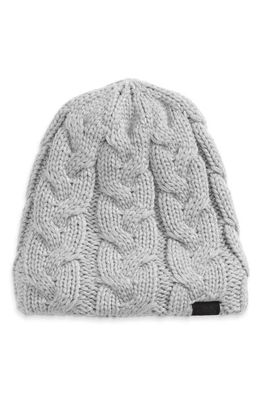 The North Face Minna Cable Knit Beanie in Tnf Light Grey Heather