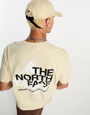 The North Face mountain shadow T-shirt in beige - Exclusive to ASOS-Gray