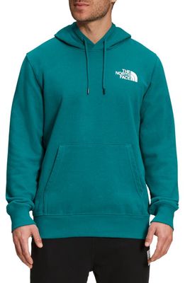 The North Face Never Stop Exploring Logo Graphic Hoodie in Harbor Blue/Black