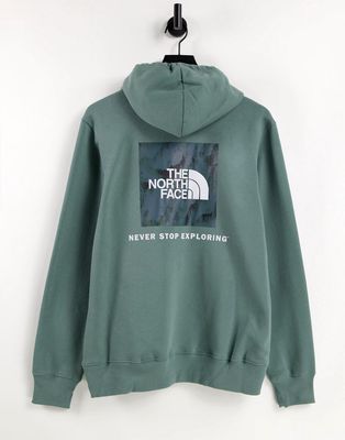 The North Face NSE back print Box hoodie in green