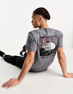 The North Face NSE Box back print logo t-shirt in gray-Black