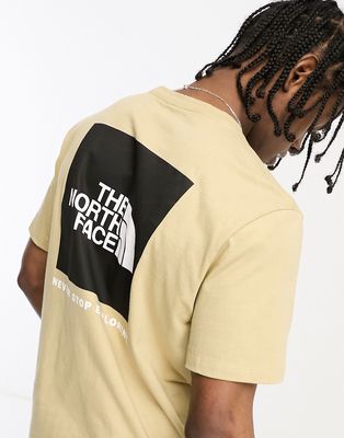 The North Face NSE Box back print logo T-shirt in stone-Black