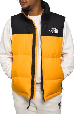 The North Face Nuptse 1996 Packable Quilted Down Vest in Summit Gold/Tnf Black
