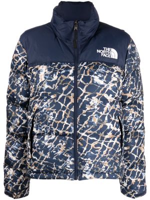 The North Face Nuptse abstract-print puffer jacket - Blue