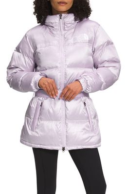 The North Face Nuptse Belted Water Repellent 700 Fill Power Down Jacket in Lavender Fog/Shine