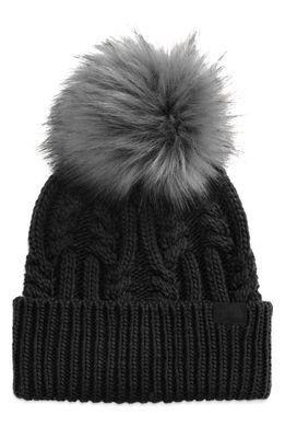 The North Face Oh Mega Faux Fur Pom Beanie in Tnf Black