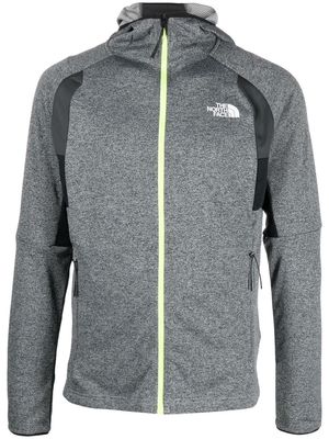 The North Face panelled logo-print hoodie - Grey