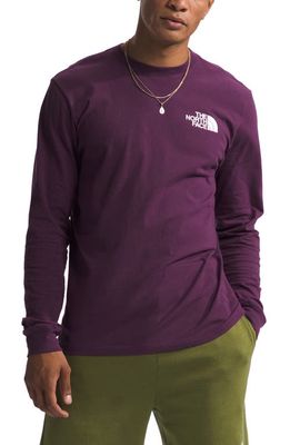 The North Face Places We Love Long Sleeve Cotton Graphic T-Shirt in Black Currant Purple/White