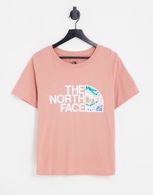 The North Face Plu Half Dome logo T-shirt in pink