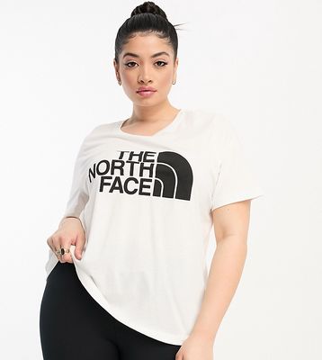 The North Face Plus Half Dome front chest logo t-shirt in white with black detail