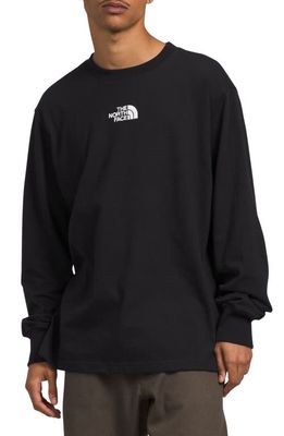 The North Face Relaxed Long Sleeve Heavyweight Cotton T-Shirt in Tnf Black/Tnf White