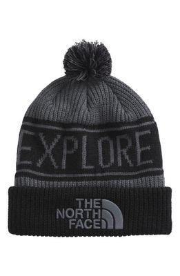 The North Face Retro Pom Beanie in Vanadis Grey/Tnf Black at Nordstrom