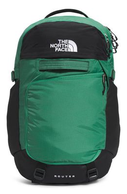 The North Face Router Water Repellent Nylon Ripstop Backpack in Deep Grass Green/Black