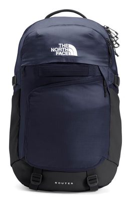 The North Face Router Water Repellent Nylon Ripstop Backpack in Tnf Navy/Tnf Black