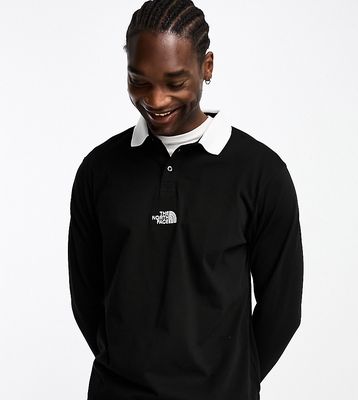 The North Face Rugby heavyweight polo in black Exclusive at ASOS
