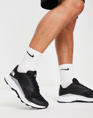 The North Face Running VECTIV Levitum trail runners in black and white