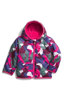 The North Face Shady Glade Reversible Water Repellent Hooded Jacket in Mr. Pink Big Abstract Print