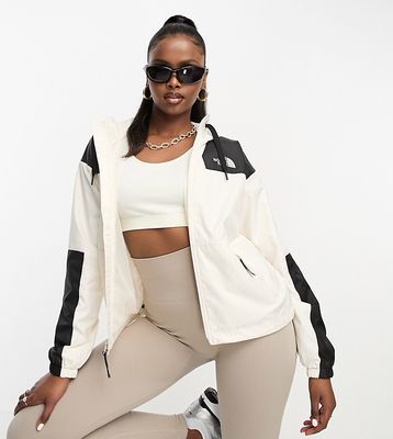 The North Face Sheru hooded shell jacket in cream Exclusive at ASOS-White