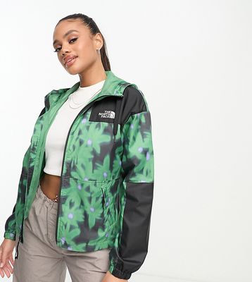 The North Face Sheru hooded shell jacket in green flower print Exclusive at ASOS