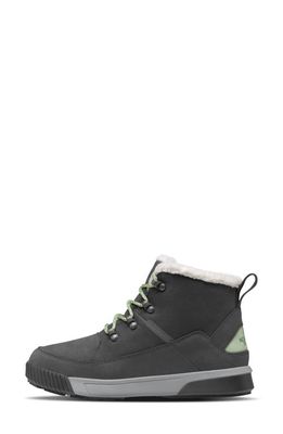 The North Face Sierra Luxe Waterproof Mid Top Boot with Faux Shearling Trim in Asphalt Grey/Misty Sage