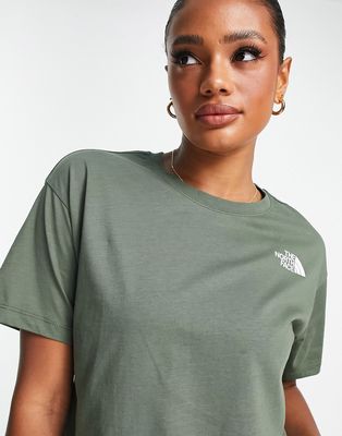 The North Face Simple Dome cropped t-shirt in khaki-Green